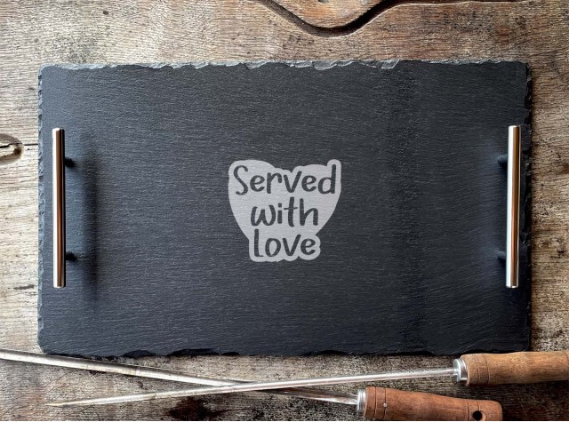 Served With Love - Large Welsh Slate Tray